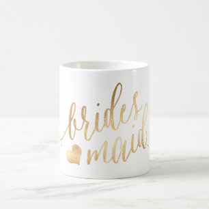 Mug PixDezines Demoiselle d'honneur/Or Faux/Écriture M