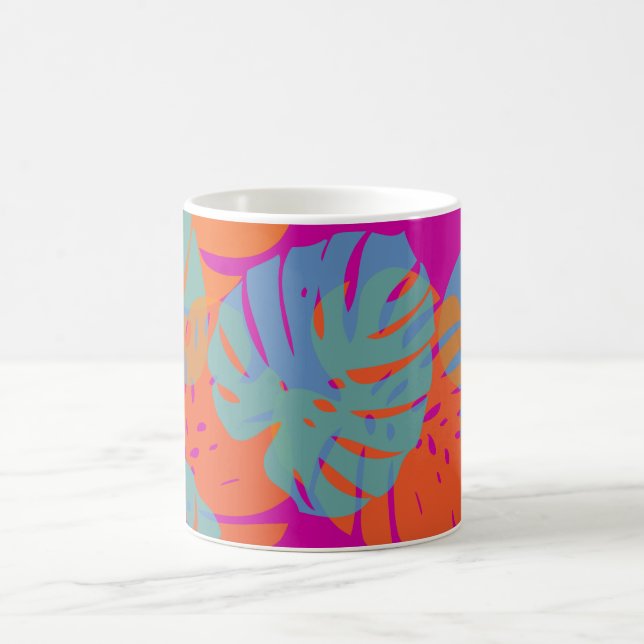 Mug PixDezines Feuilles de Monstera/Couleur de fond DI (Centre)