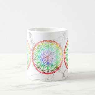 Mug PixDezines FLEUR DE VIE FEUILLE DE MÉTAL FAUSSE+MA