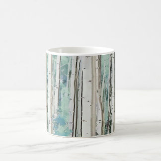 Mug PixDezines Hiver Silver Birch Forêt Teal Vert