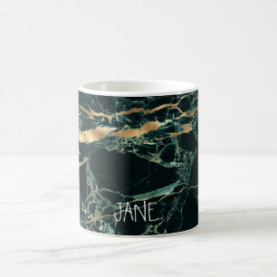 Mug PixDezines HUNTER GREEN MARBLE+FAUX OR VEINS