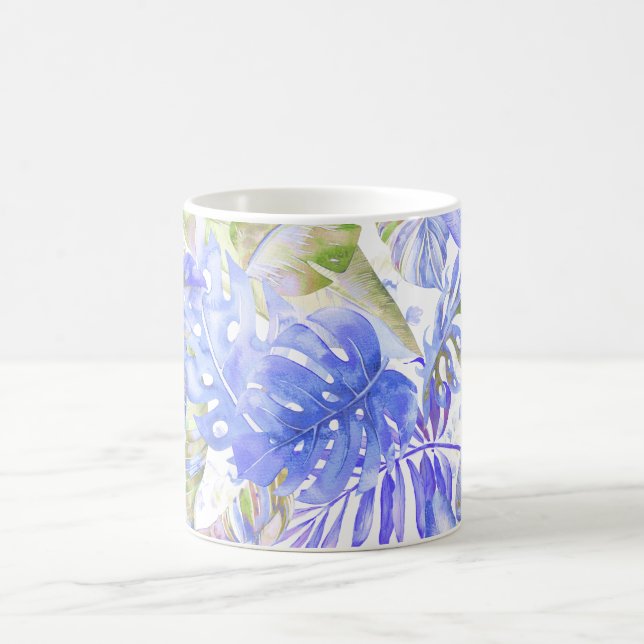Mug PixDezines Jungle Hawaïen Bleu de Bleuet Vert (Centre)