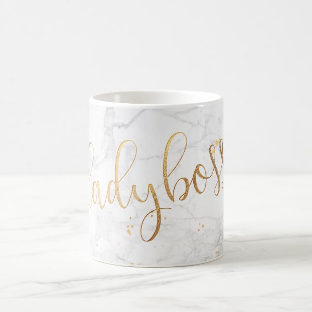 Mug PixDezines LADYBOSS Marble+Faux Gold/Script (Centre)