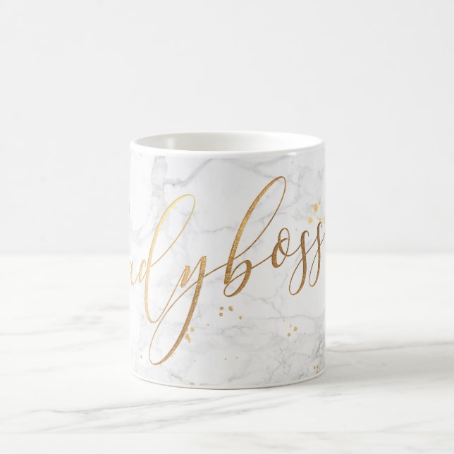 Mug PixDezines LADYBOSS Marble+Faux Or/Script (Centre)