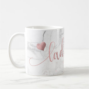 Mug PixDezines LADYBOSS Marble+Faux Rose Gold/Script