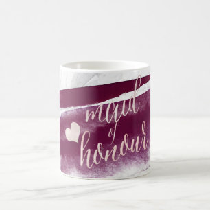 Mug PixDezines Maid of Honor Blush Pink+Burgundy