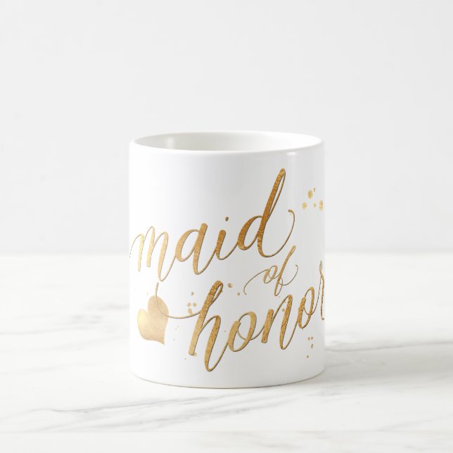 Mug PixDezines Maid of Honor/Faux Gold/Modern Script (Centre)