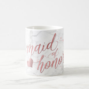 Mug PixDezines Maid of Honor/Faux Rose Gold/Fun Script