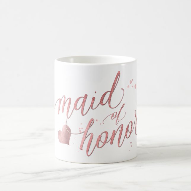 Mug PixDezines Maid of Honor/Faux Rose Gold/Fun Script (Centre)