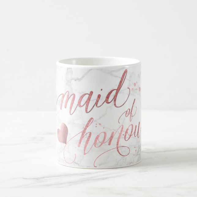 Mug PixDezines Maid of Honor/Faux Rose Gold Script (Centre)