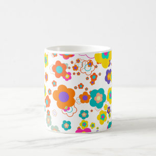 Mug PixDezines marguerites groovy/couleur de fond diy