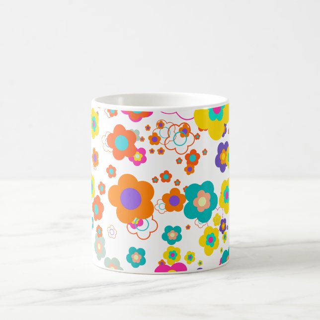 Mug PixDezines marguerites groovy/couleur de fond diy (Centre)