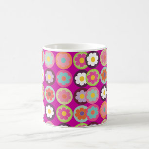 Mug PixDezines marguerites groovy/couleur de fond pers
