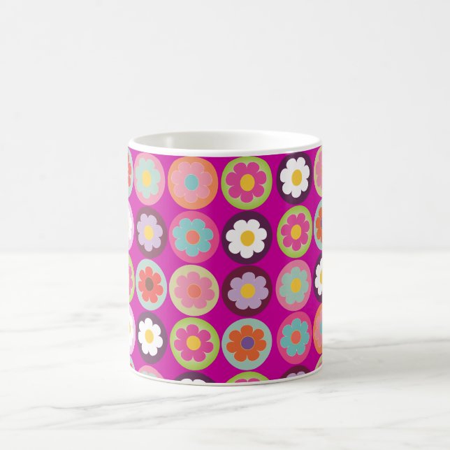 Mug PixDezines marguerites groovy/couleur de fond pers (Centre)