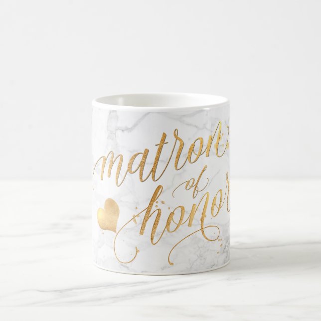 Mug PixDezines Matron of Honor/Marble+Faux Gold/Script (Centre)