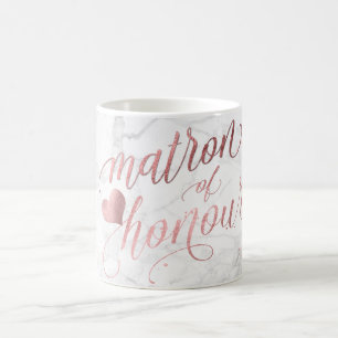 Mug PixDezines Matrone d'Honneur/Faux Or Rose+Marbre