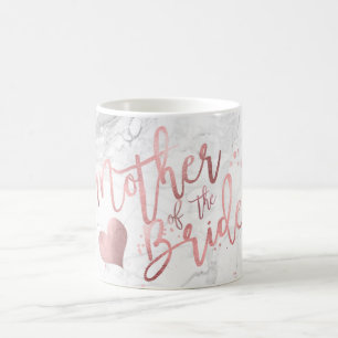 Mug PixDezines Mère de la mariée/Faux Rose Gold/Marble