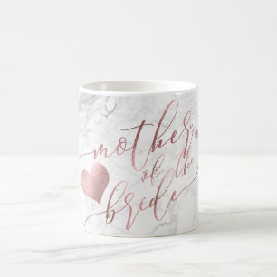 Mug PixDezines Mère de la mariée/Faux script doré rose