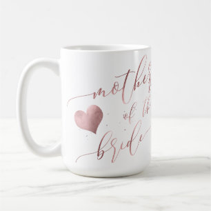 Mug PixDezines Mère de mariée/Faux Rose Gold Script
