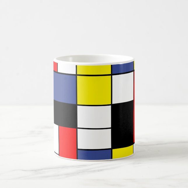 Mug PixDezines Mondrian, minimaliste (Centre)