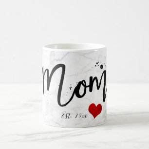 Mug PixDezines NOUVEAU MOM Marbre+Script moderne