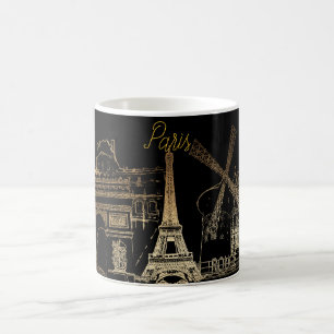 Mug PixDezines Paris la nuit/Gold Tone