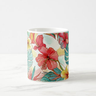 Mug PixDezines Retro Hyper H2 Hawaii Floral Foliage