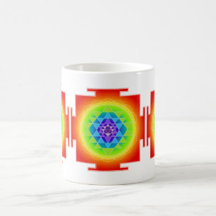 Mug PixDezines Sri Yantra Chakra Nettoyage/Orange