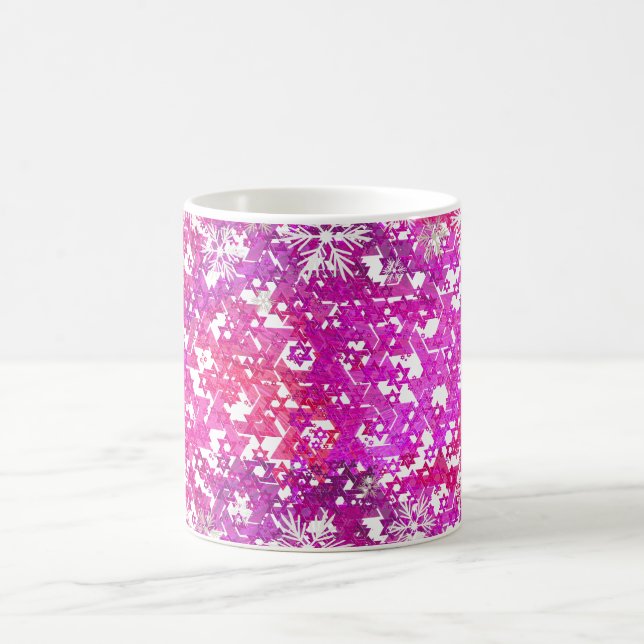 Mug PixDezines Star de David Motif, Fuschia (Centre)