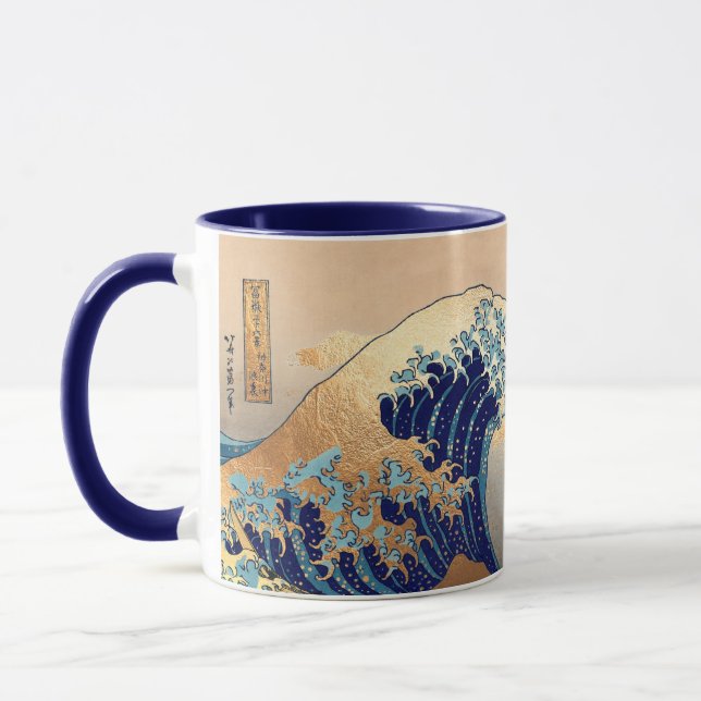 Mug PixDezines Vintage, Grande Vague, Hokusai 葛飾北斎の神奈川 (Gauche)