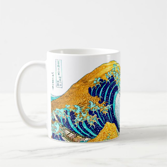 Mug PixDezines Vintage Great Wave Hokusai 斎 の 葛’飾 (Gauche)