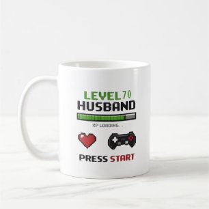 Mug Pixel Art Design Rétro pour Mari Joueur Drôle 