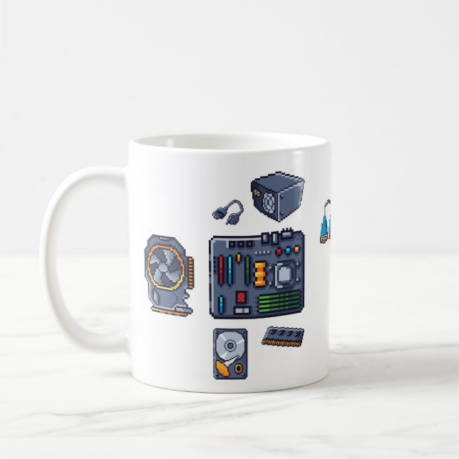 Mug Pixel Art Du Composant Pc (Gauche)