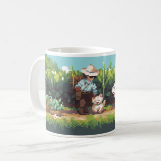 Mug Pixel Art Farmer Semer Les Plantes