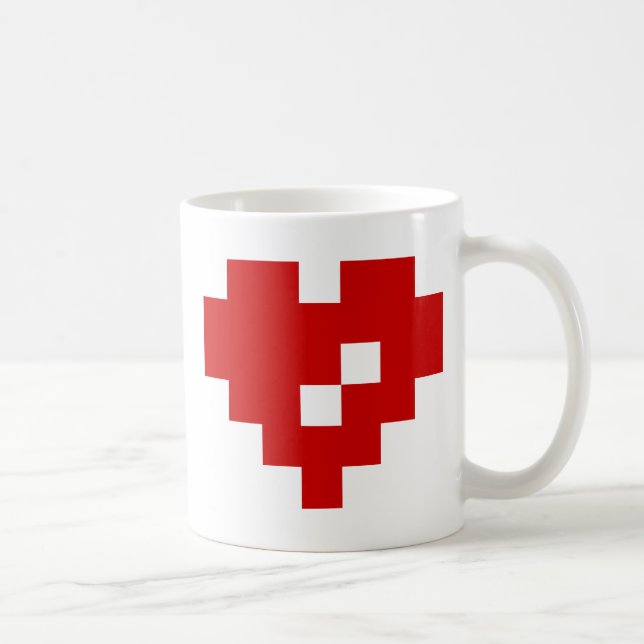 Mug Pixel Coeur 8 bits Amour (Droite)