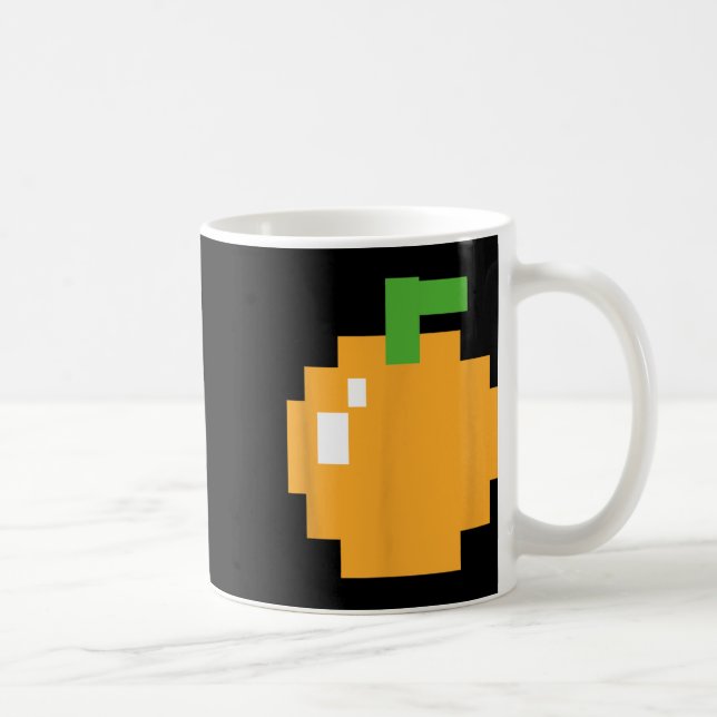 Mug Pixel Orange 80s Retro Arcade jeu vidéo Halloween (Droite)