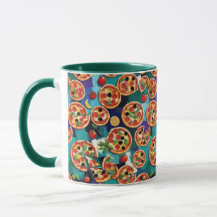 Mug Pizza Abstraite Pepperoni sur Arrière - plan coule