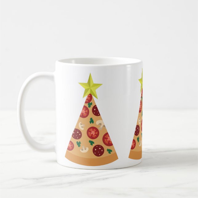 Mug pizza affreux arbre de noël drôle (Gauche)