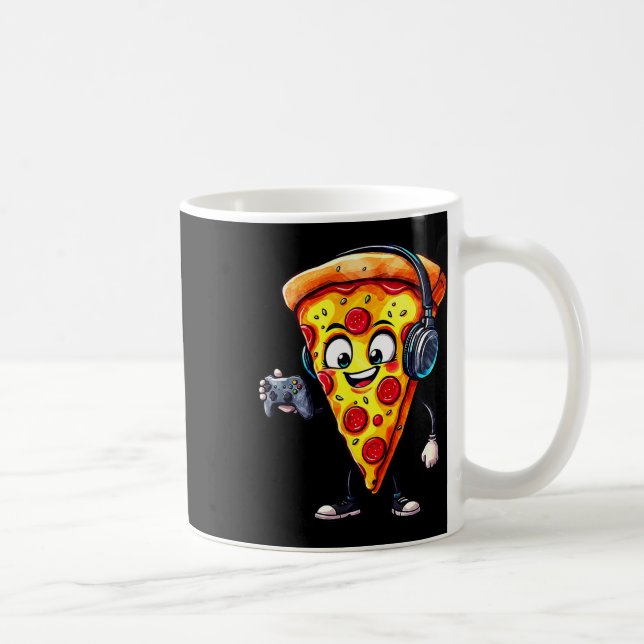 Mug Pizza de nourriture drôle de jeu vidéo pour hommes (Droite)