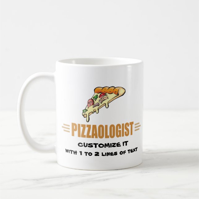 Mug Pizza drôle (Gauche)