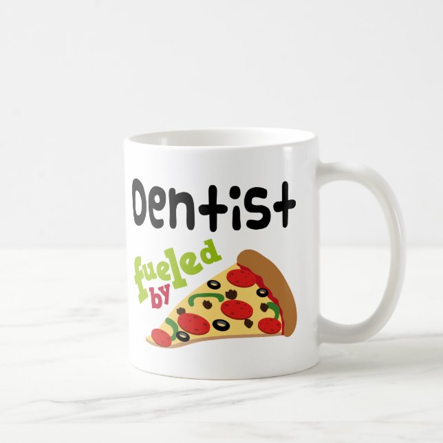 Mug Pizza (drôle) de dentiste (Droite)