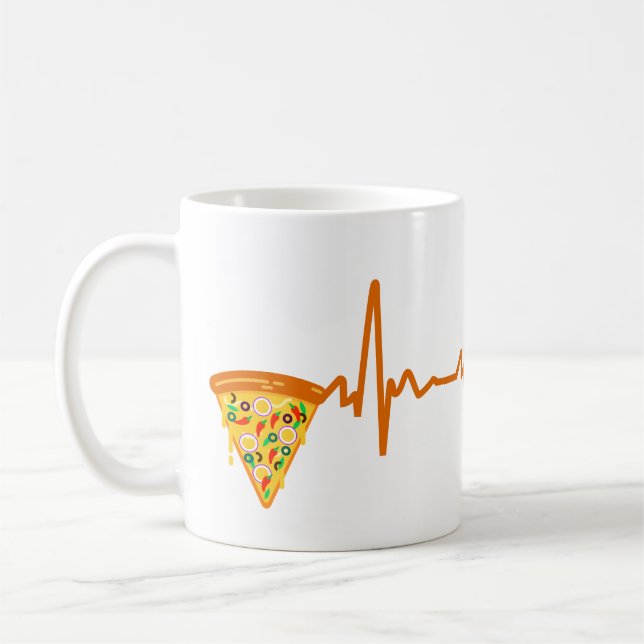 Mug Pizza Heart beat | Amusant Pizza Lover (Gauche)