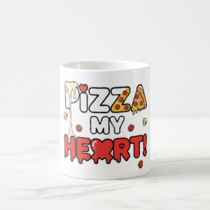 Mug Pizza Mignonne Mon Cœur Jeu de Mots Drôle pour les