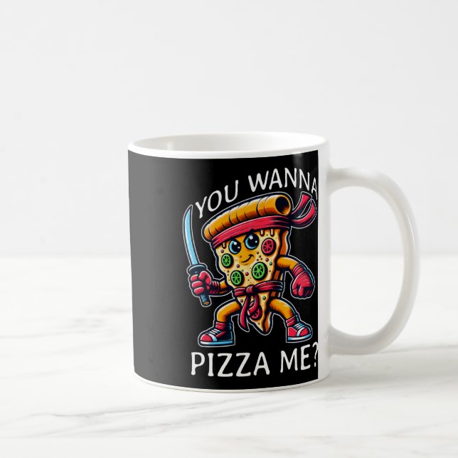 Mug Pizza Ninja Style Karaté Vous Me Voulez Une Pizza  (Droite)