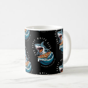 Mug Pizza pour manger des requins   Le Grand Bite Blan
