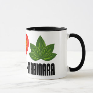 Mug Pizza signe de paix Tomato Coeur et Feuilles de ba