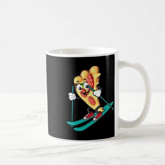 Mug Pizza Slice Sur Skis Cool Blé Dough Pie Amateurs G (Droite)