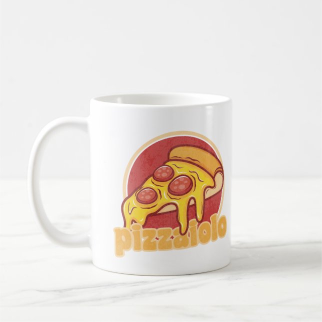 Mug pizzaiolo cadeau drôle de fabricant de pizza illus (Gauche)