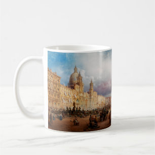 Mug Place Navona Marché de Rome Années 1850 Art