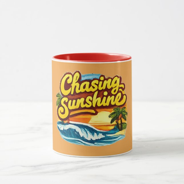 Mug Plage à la poursuite du soleil | Vibrations estiva (Centre)